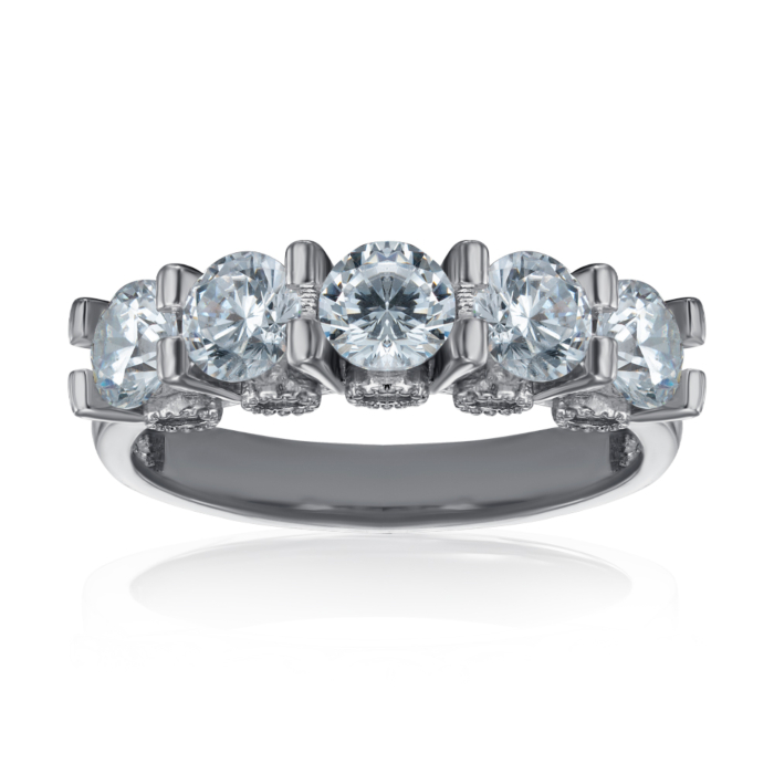 Срібна каблучка з фіанітами. Артикул F-134-R/12/1