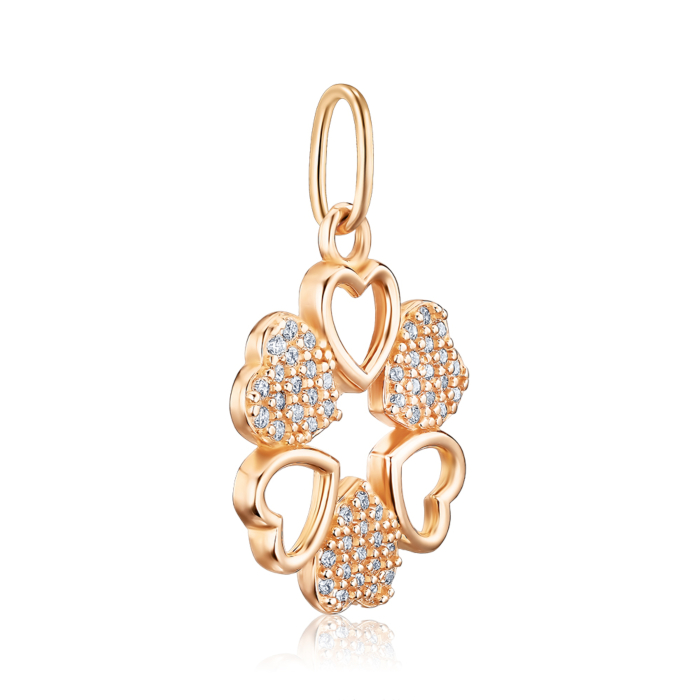 Золота підвіска з фіанітами. Артикул F-1346-P/01/1