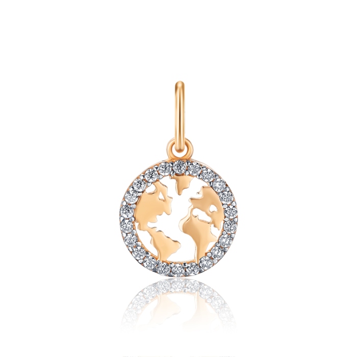 Золота підвіска з фіанітами F-1349-P/01/1