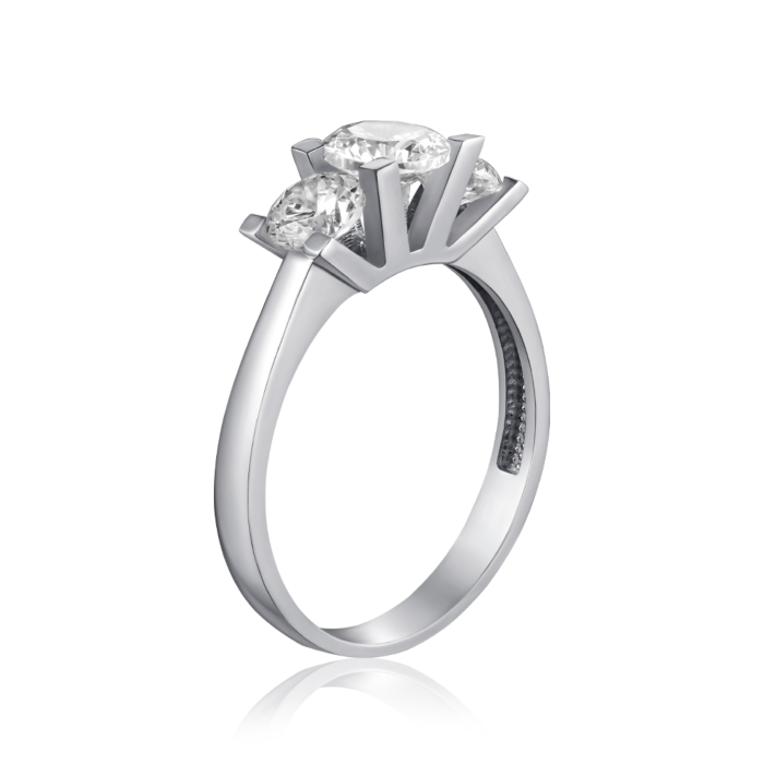 Срібна каблучка з фіанітами. Артикул F-137-R/12/1