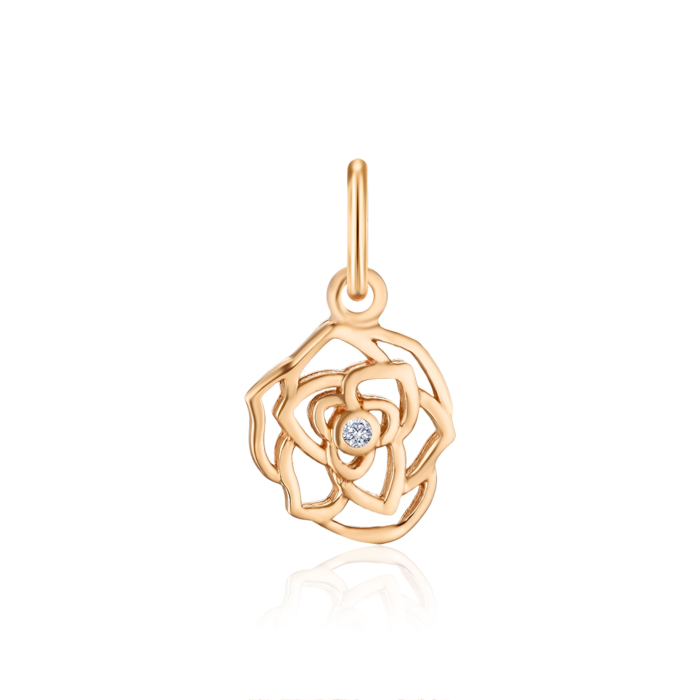Золота підвіска з фіанітом F-1374-P/01/1