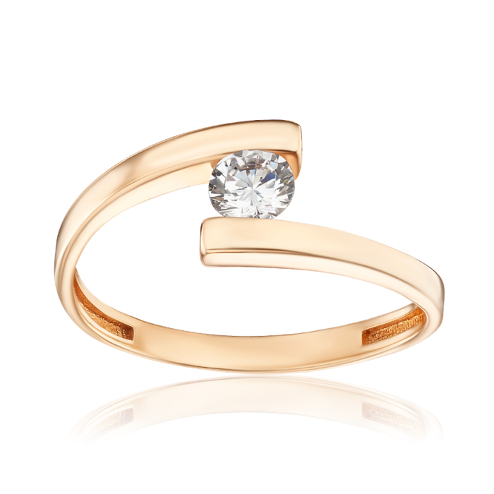 Золота каблучка з фіанітом F-1381-R/01/1