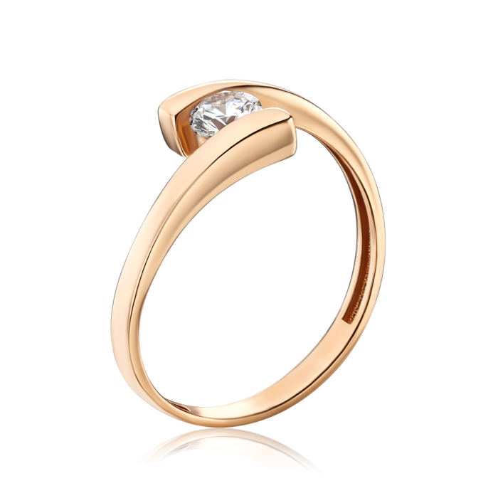 Золота каблучка з фіанітом F-1381-R/01/1