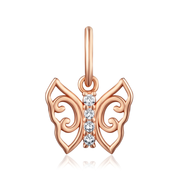 Золота підвіска з фіанітами. Артикул F-1402-P/01/1