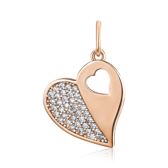 Золота підвіска з фіанітами. Артикул F-1404-P/01/1