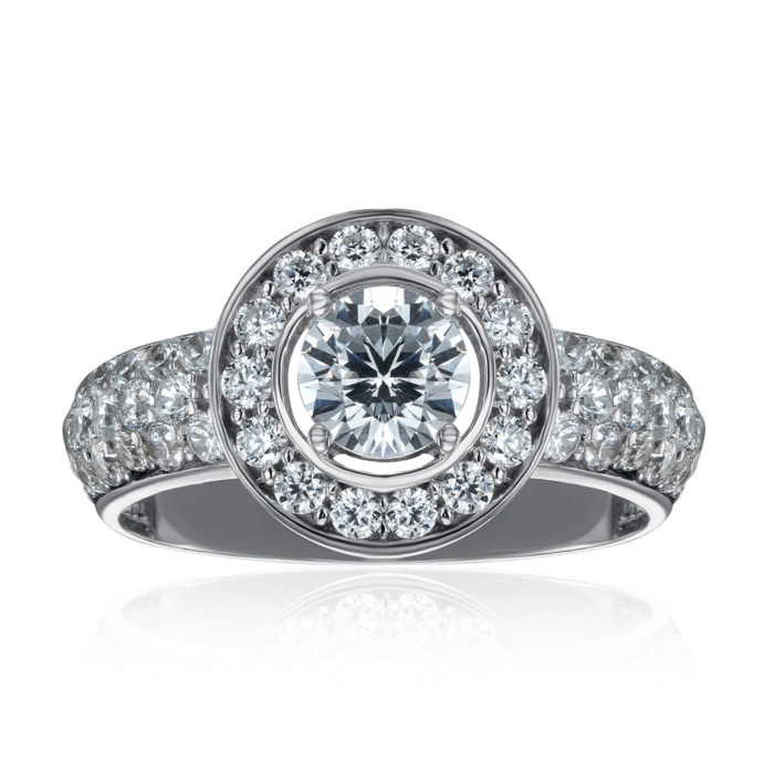 Серебряное кольцо с фианитами. Артикул F-144-R/12/1