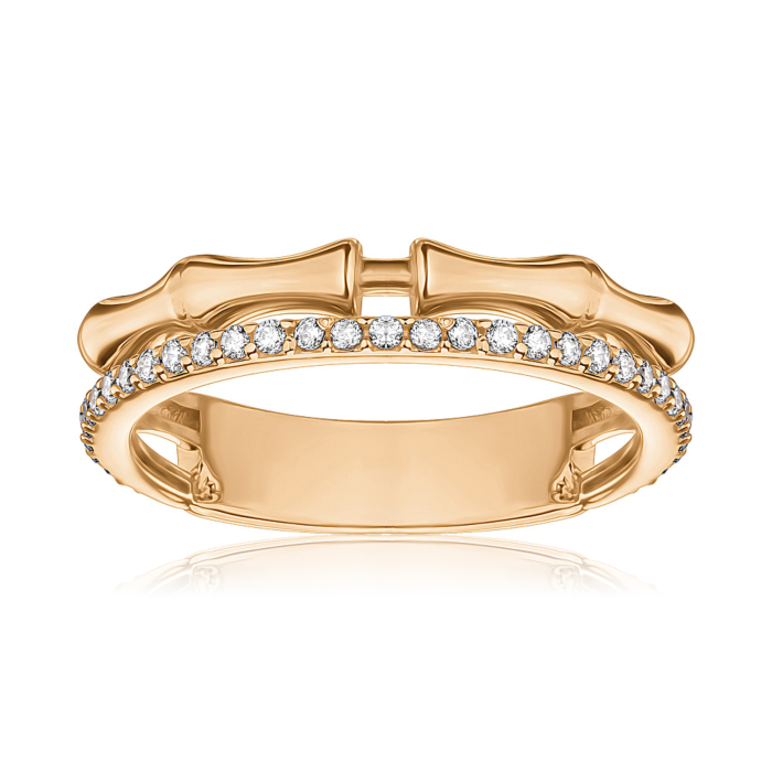 Золота каблучка з фіанітами F-1444-R/01/1