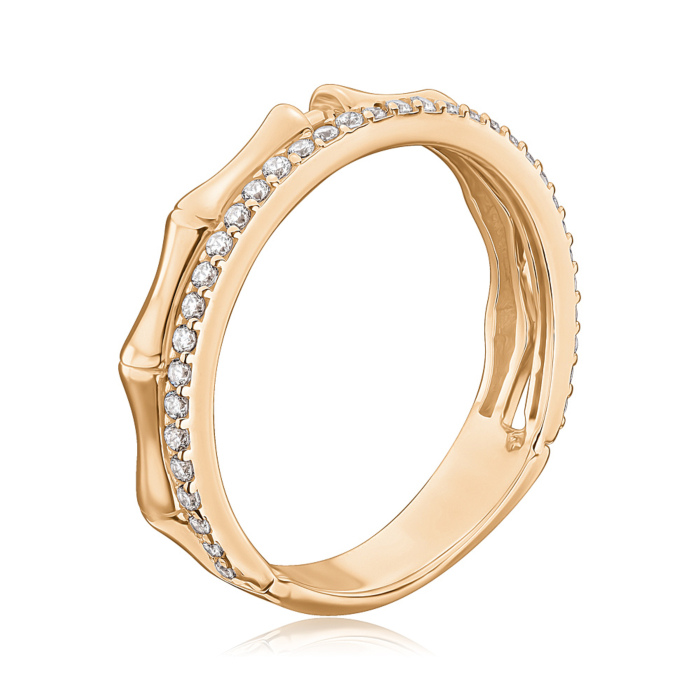 Золота каблучка з фіанітами F-1444-R/01/1
