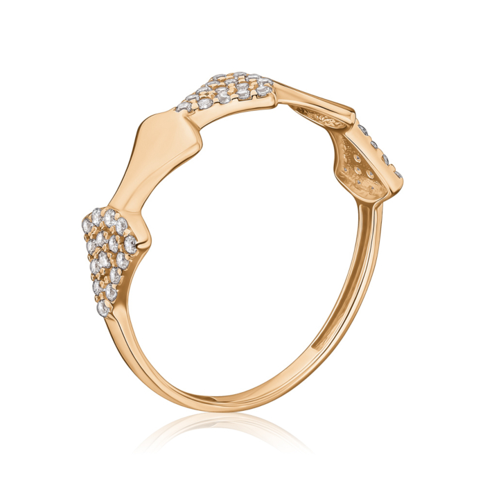 Золотое кольцо с фианитами F-1449-R/01/1