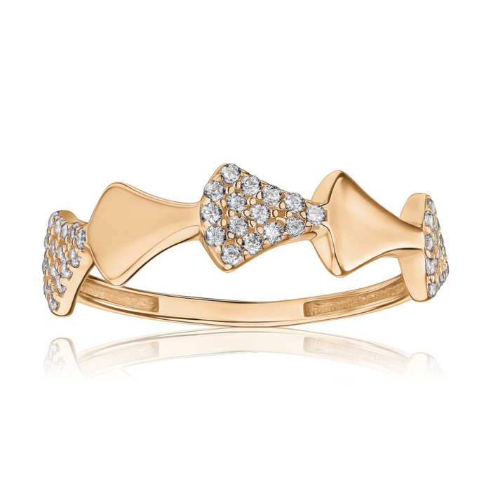 Золотое кольцо с фианитами F-1449-R/01/1