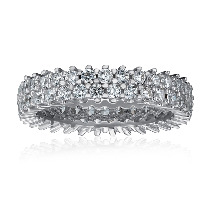 Серебряное кольцо с фианитами. Артикул F-145-R/12/1