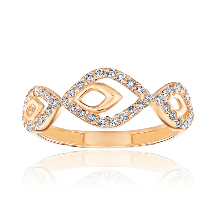 Золотое кольцо с фианитами F-1454-R/01/1