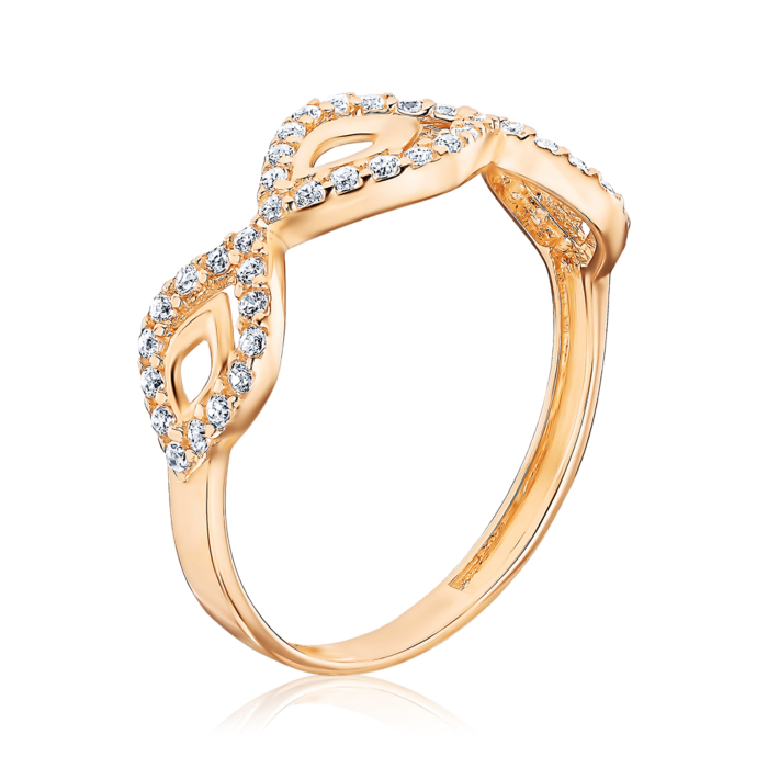 Золотое кольцо с фианитами F-1454-R/01/1