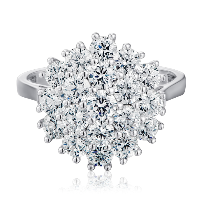 Серебряное кольцо с фианитами. Артикул F-146-R/12/1