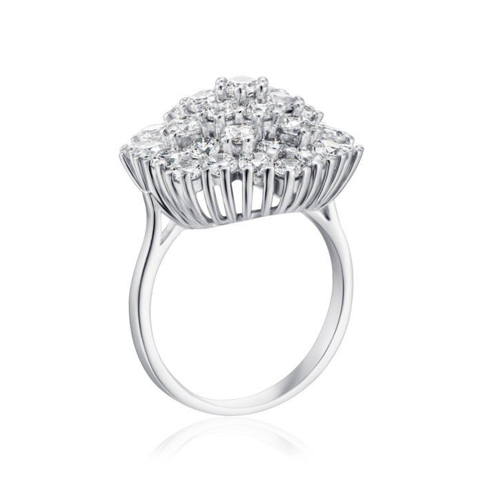 Срібна каблучка з фіанітами. Артикул F-155-R/12/1