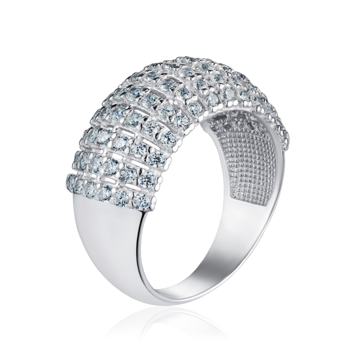 Срібна каблучка з фіанітами. Артикул F-156-R/12/1
