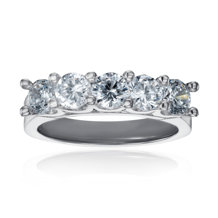 Серебряное кольцо с фианитами. Артикул F-161-R/12/1