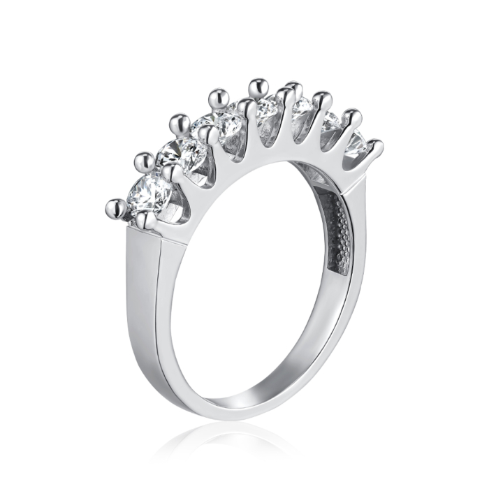 Серебряное кольцо с фианитами. Артикул F-163-R/12/1