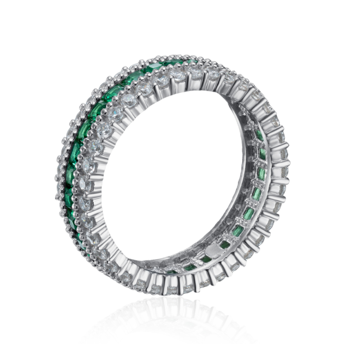 Срібна каблучка з фіанітами. Артикул F-165-R/12/808