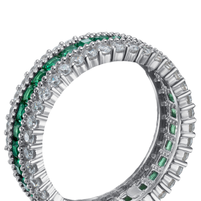 Срібна каблучка з фіанітами. Артикул F-165-R/12/808