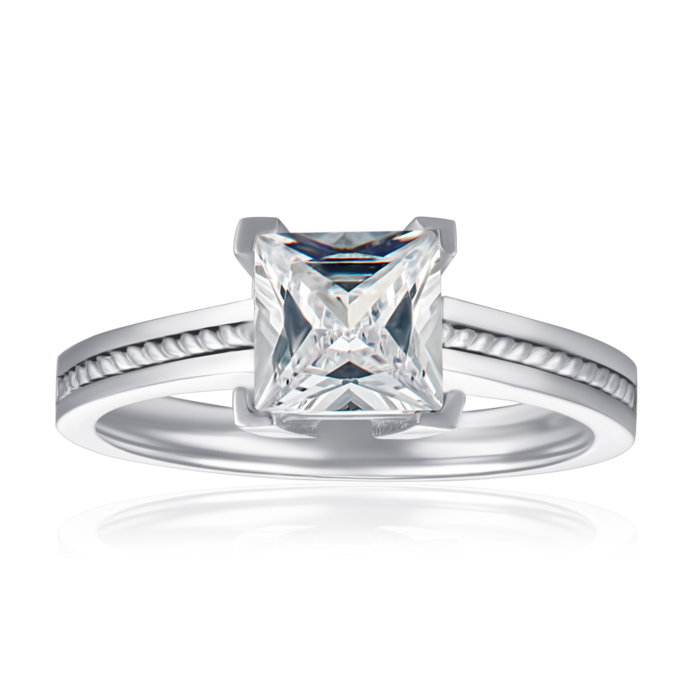 Серебряное кольцо с фианитом. Артикул F-166-R/12/1