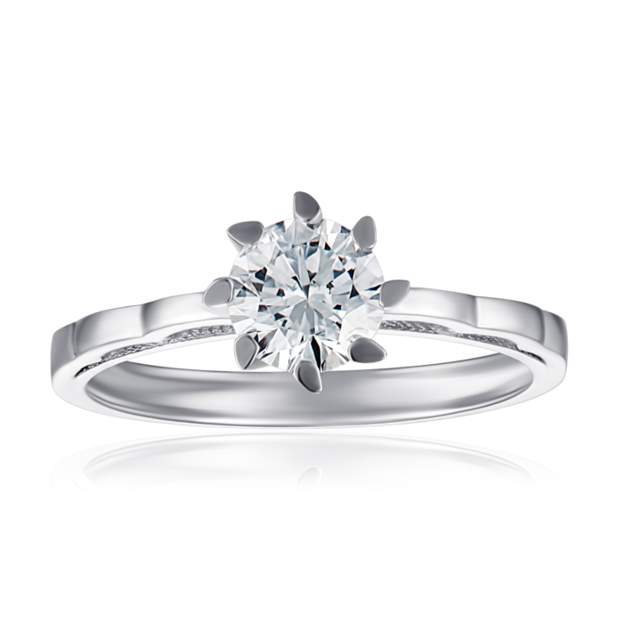 Срібна каблучка з фіанітом. Артикул F-173-R/12/1