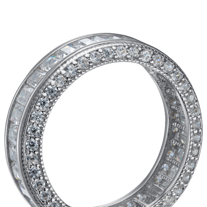 Серебряное кольцо с фианитами. Артикул F-174-R/12/1