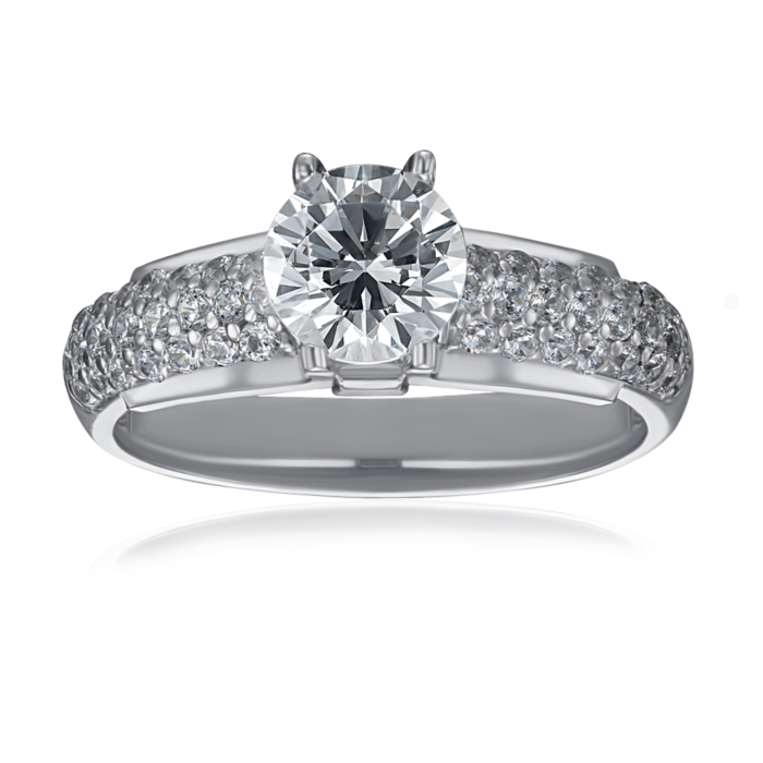 Серебряное кольцо с фианитами. Артикул F-187-R/12/1