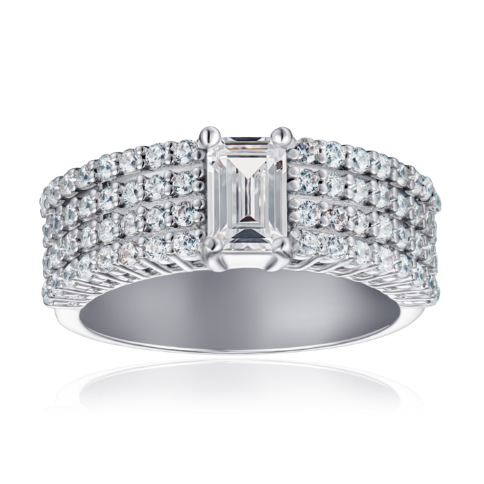 Срібна каблучка з фіанітами. Артикул F-191-R/12/1