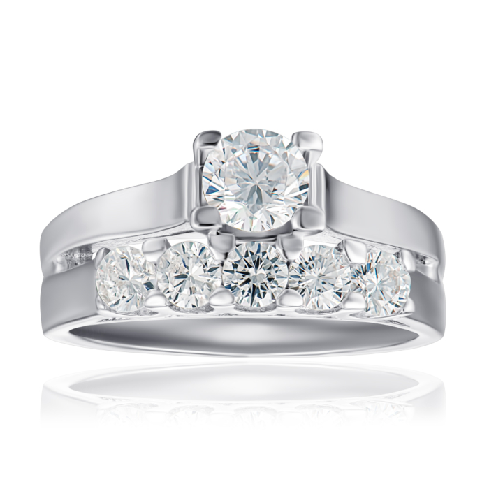 Срібна каблучка з фіанітами. Артикул F-192-R/12/1