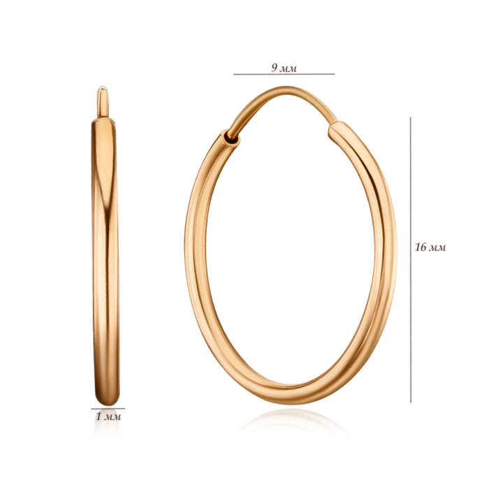 Золотые серьги-конго без вставки F-236-E/01