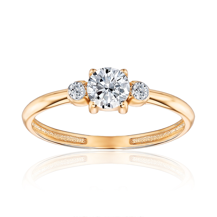 Золота каблучка з фіанітами F-2522-R/01/1