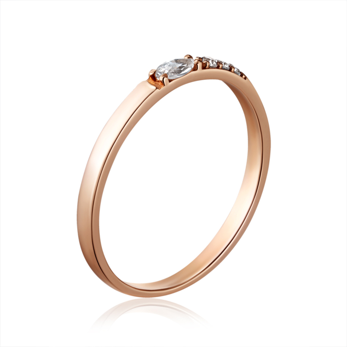 Золотое кольцо с фианитами. Артикул F-2523-1-R/01/1