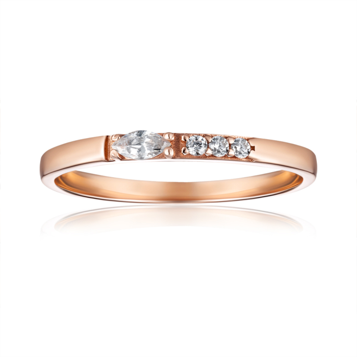 Золотое кольцо с фианитами. Артикул F-2523-1-R/01/1