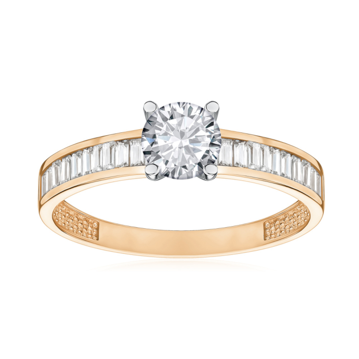 Золота каблучка з фіанітами F-2523-R/01/1