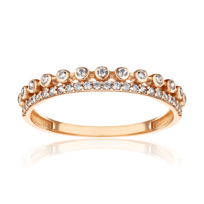 Золотое кольцо с фианитами F-2528-R/01/1
