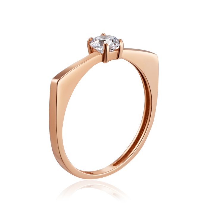 Золотое кольцо с фианитом. Артикул F-2534-R/01/1