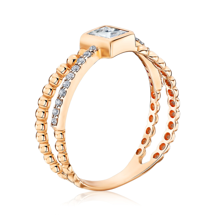 Золотое кольцо с фианитами. Артикул F-2536-R/01/1