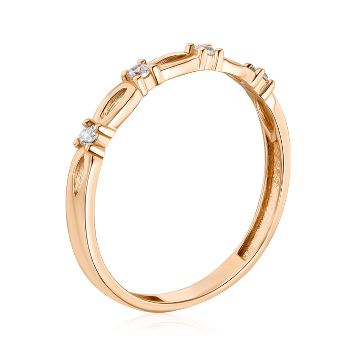 Золота каблучка з фіанітами F-2540-R/01/1