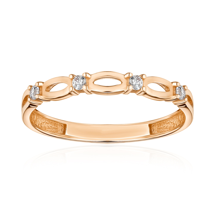Золота каблучка з фіанітами F-2540-R/01/1