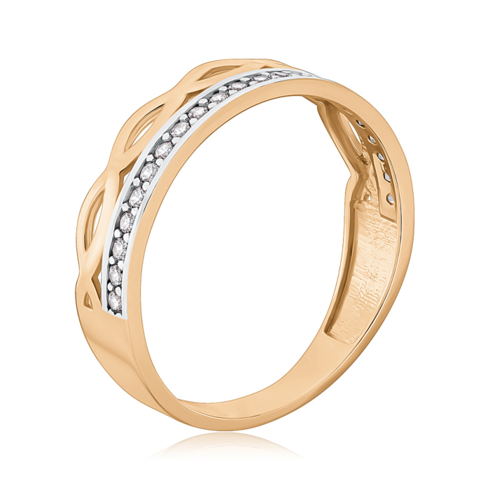 Золота каблучка з фіанітами F-2542-R/01/1