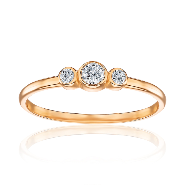 Золотое кольцо с фианитами. Артикул F-2544-R/01/1