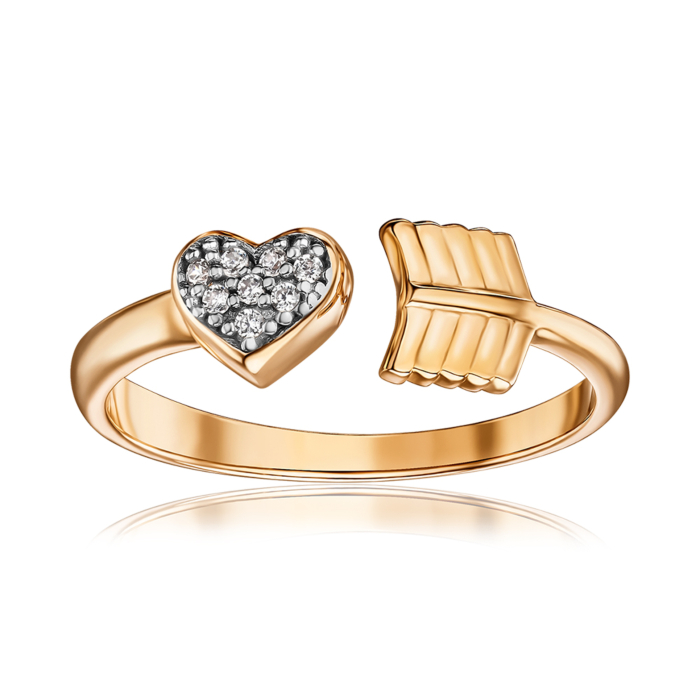 Золота каблучка з фіанітами. Артикул F-2547-R/01/1