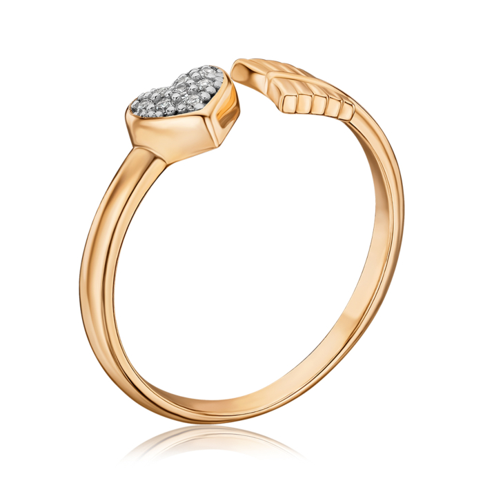 Золота каблучка з фіанітами. Артикул F-2547-R/01/1