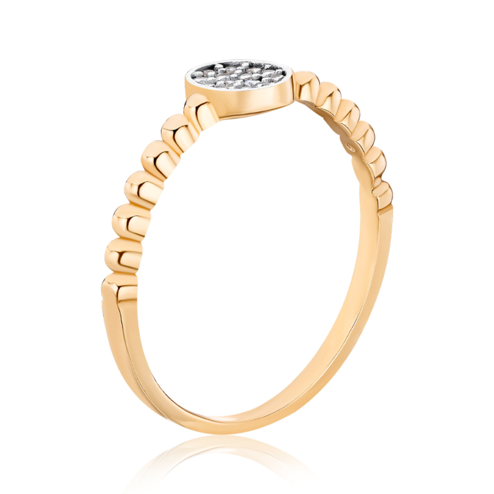 Золота каблучка з фіанітами. Артикул F-2550-R/01/1