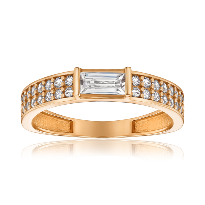 Золота каблучка з фіанітами F-2553-R/01/1