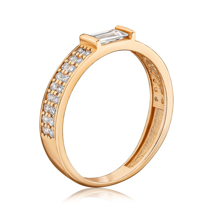 Золота каблучка з фіанітами F-2553-R/01/1