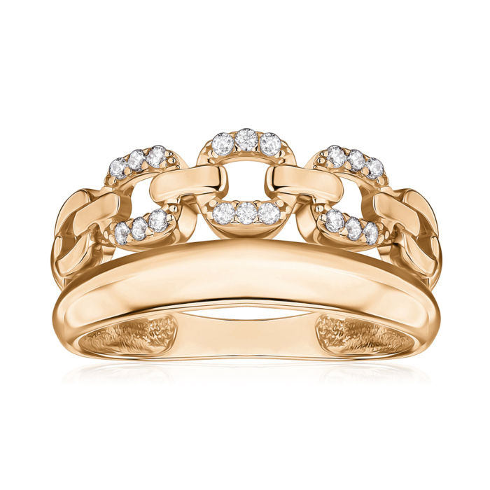 Золота каблучка з фіанітами F-2554-R/01/1