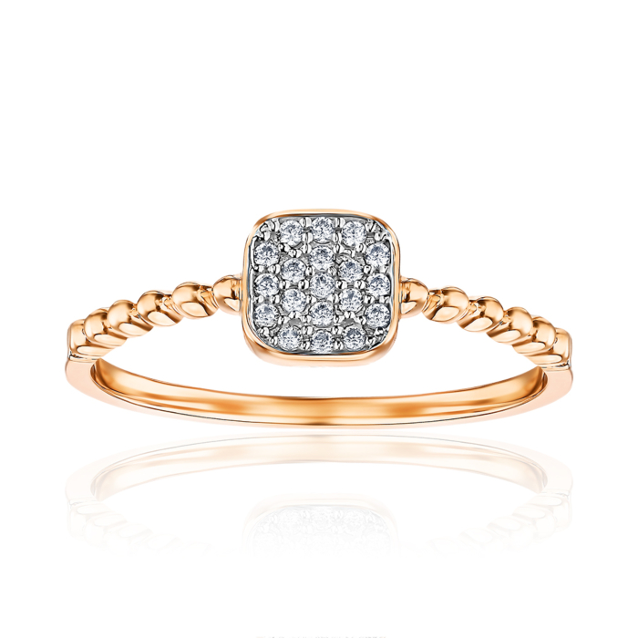 Золота каблучка з фіанітами. Артикул F-2555-R/01/1