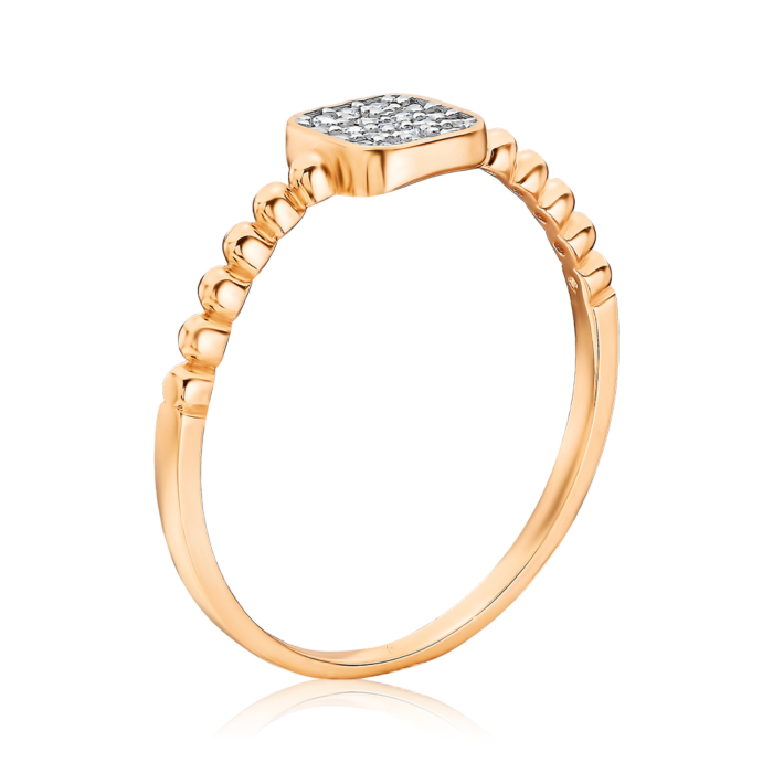 Золота каблучка з фіанітами. Артикул F-2555-R/01/1
